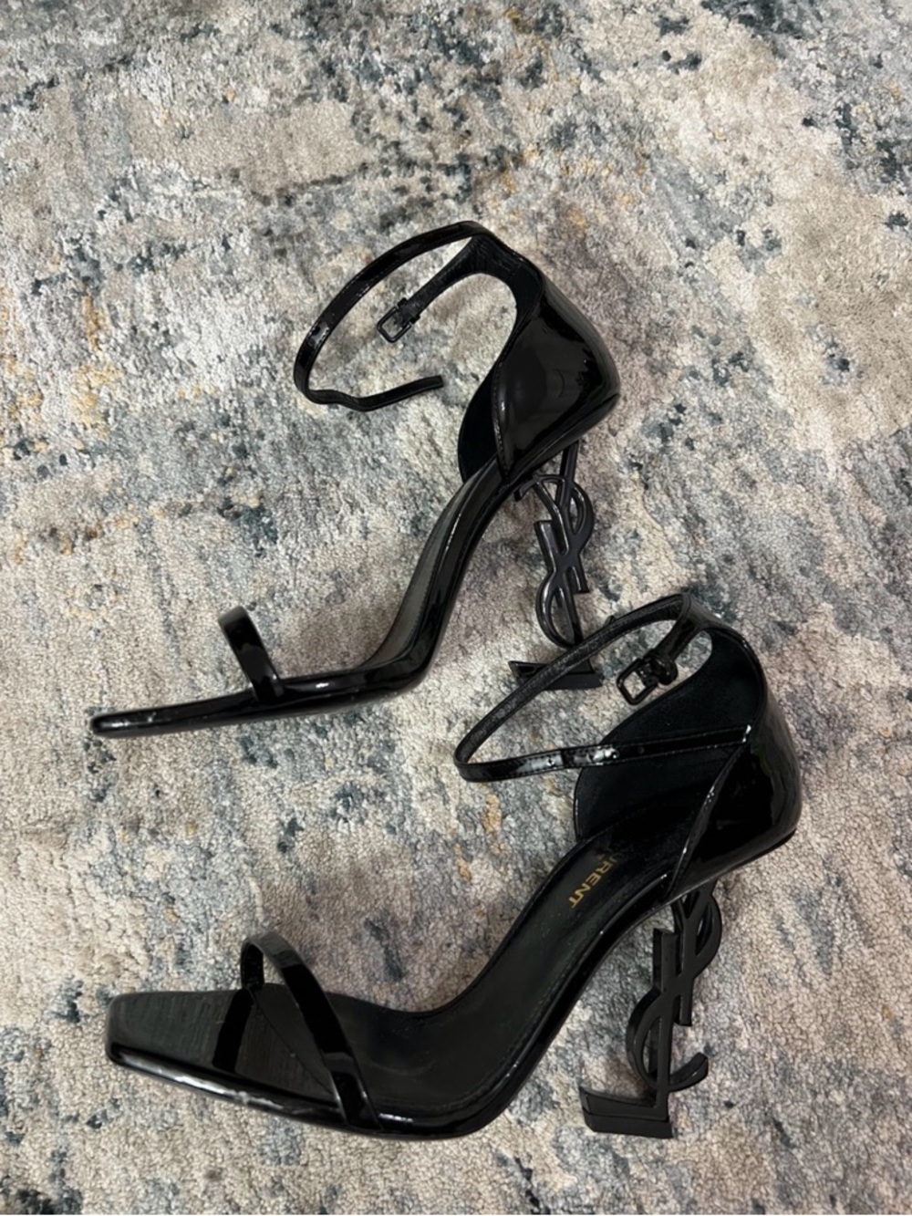 Saint Laurent Opyum YSL Heel Sandals Black Patent – Worn Once - Picture 4 of 6